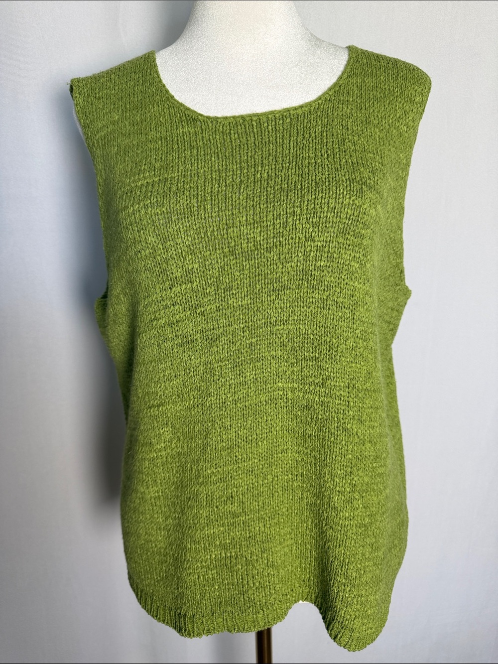Josephine Chaus Sleeveless Knit Sweater Vest Size M Green Casual Coastal Relaxed